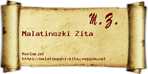 Malatinszki Zita névjegykártya