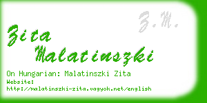 zita malatinszki business card